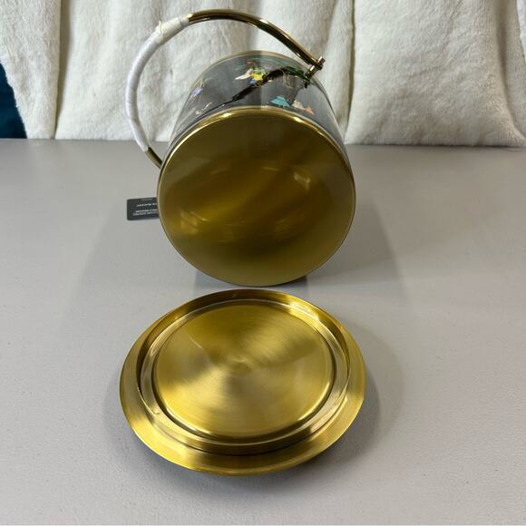 Sheila Bridges x Williams Sonoma Ice Bucket Harlem Toile Double-Wall Black Brass - Picture 8 of 10